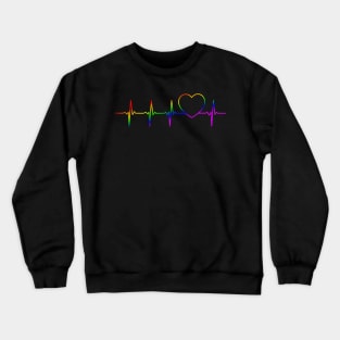 Lgbt Heartbeat Ekg Gay Lesbian Crewneck Sweatshirt